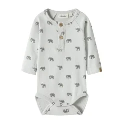 Lil Atelier Romper - Mt. 56 - Glacier Gray Elephant