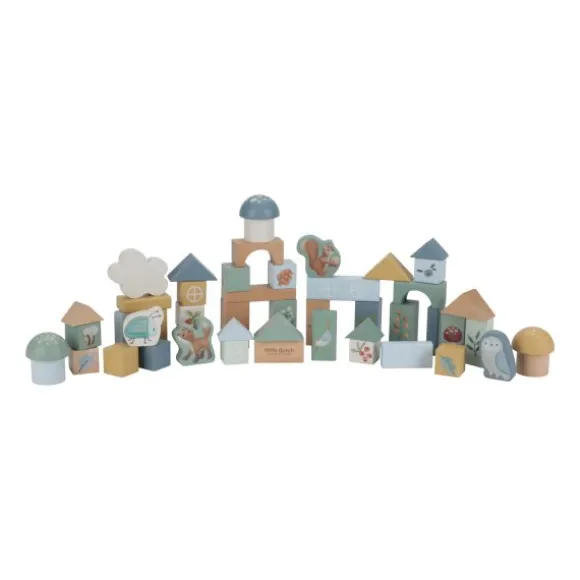 Little Dutch Forest Friends Houten Blokken In Ton