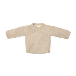 Little Dutch Gebreid Overslag Vestje - Maat 50 - Soft Beige Melee