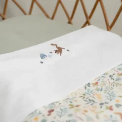 Little Dutch Ledikantlaken Geborduurd Paddenstoelen - 110 x 140 cm | Babypark