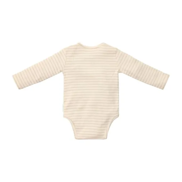 Little Dutch Stripe Lange Mouw Overslag Romper - Maat 44 - Soft Beige