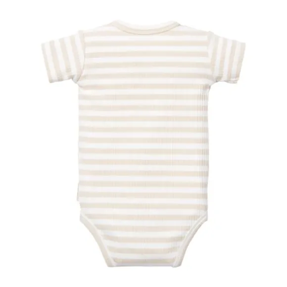 Little Dutch Stripe Romper - Korte Mouw - Mt. 50 - Sand/White