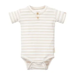 Little Dutch Stripe Romper - Korte Mouw - Mt. 50 - Sand/White