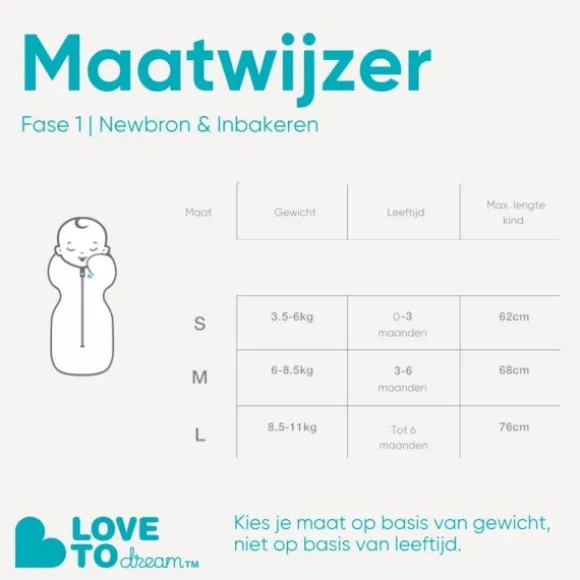 Love To Dream SwaddleUp™ 1.0 TOG - Fase 1 - Maat M - Oatmeal