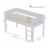 Manis-h DEA Combinatie Halfhoog Bed Met Lattenbodem En Krijtbord - 90 x 160 cm