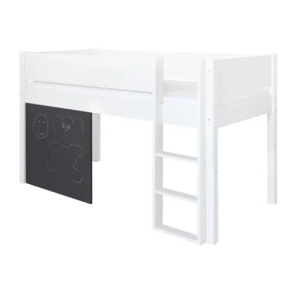 Manis-h DEA Combinatie Halfhoog Bed Met Lattenbodem En Krijtbord - 90 x 160 cm