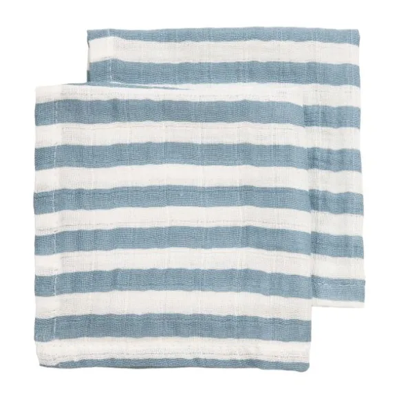 Meyco Baby Gingko Monddoekjes - 2 Stuks - 30 x 30 cm - Pre-Washed Hydrofiel - Offwhite/Soft Sand