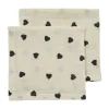 Meyco Baby Gingko Monddoekjes - 2 Stuks - 30 x 30 cm - Pre-Washed Hydrofiel - Offwhite/Soft Sand