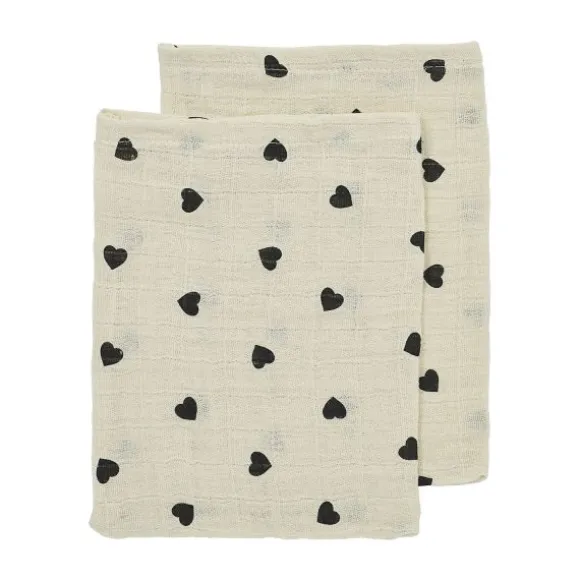 Meyco Baby Gingko Washandjes - 2-Pack - Offwhite/Soft Sand - 20x17 cm
