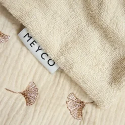 Meyco Baby Gingko Wiegdeken - 75 x 100 cm - Pre-Washed hydrofiel - Soft Sand | Babypark