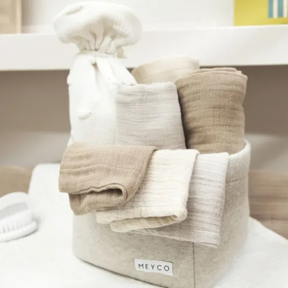Meyco Baby Hydrofiele Monddoekjes - 3 Stuks - Offwhite/Soft Sand/Taupe