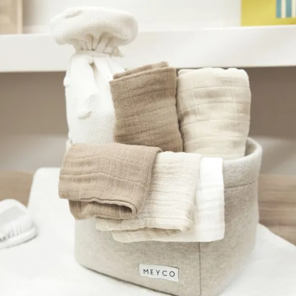 Meyco Baby Hydrofiele Monddoekjes - 3 Stuks - Offwhite/Soft Sand/Taupe