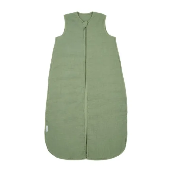 Meyco Baby Uni baby slaapzak gevoerd - pre-washed hydrofiel - olive green - 60cm | Babypark