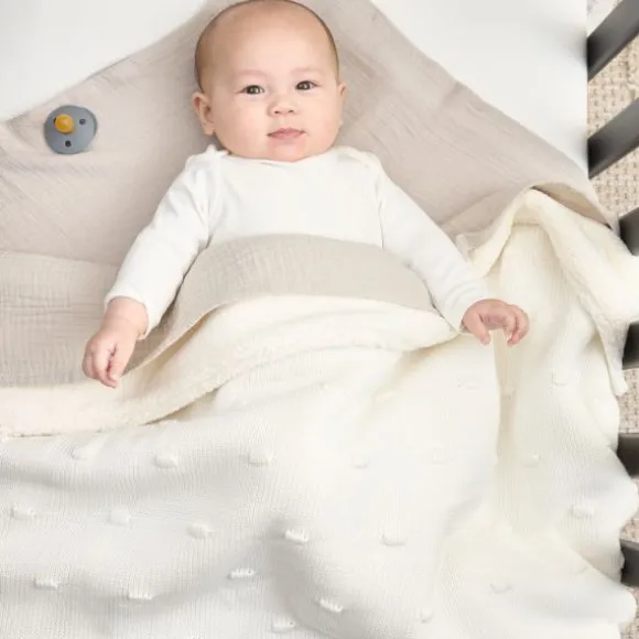 Meyco Ledikantdeken Knots Teddy - 100 x 150 cm - Offwhite