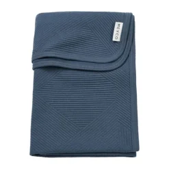 Meyco Pure Deken Gebreid - 75 x 100 cm - Jacquard - Indigo