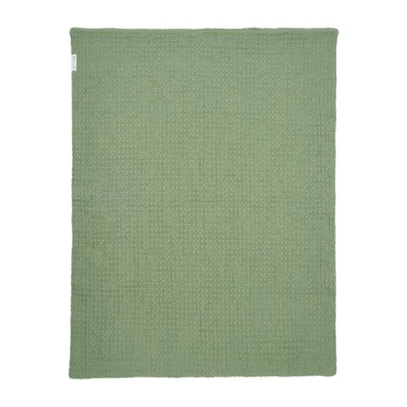 Meyco Wafel Teddy Wiegdeken - 75 x 100 cm - Olive Green