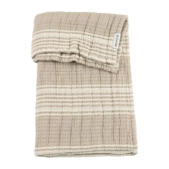 Meyco Wiegdeken - Hydrofiel Jacquard Stripe - Indigo - 75x100 cm