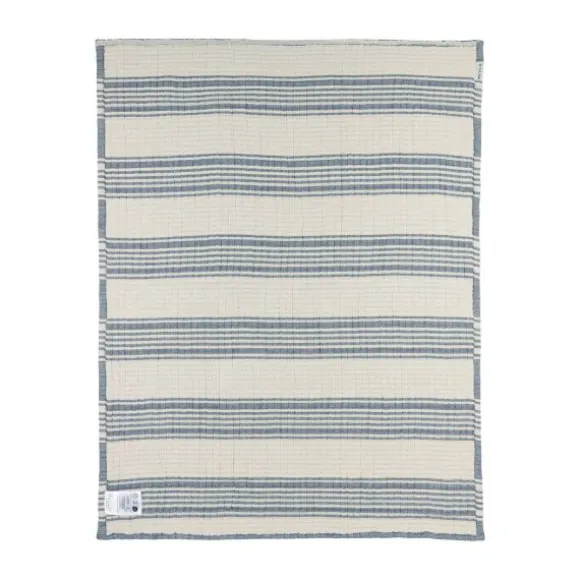 Meyco Wiegdeken - Hydrofiel Jacquard Stripe - Indigo - 75x100 cm