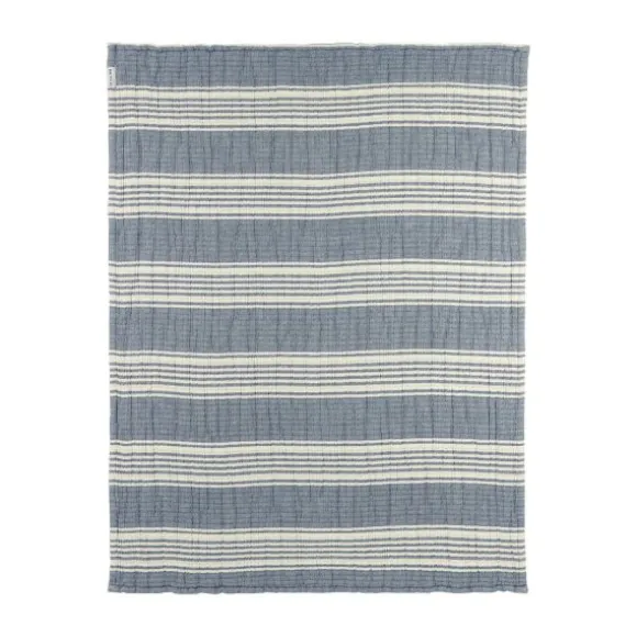 Meyco Wiegdeken - Hydrofiel Jacquard Stripe - Indigo - 75x100 cm