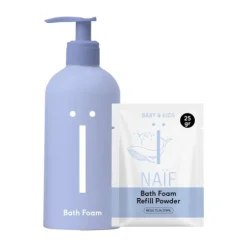 Naïf Pump Bottle + Bath Foam Navulpoeder