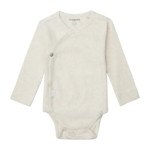 Noppies Nino Romper - Rib - Oatmeal - Mt. 44