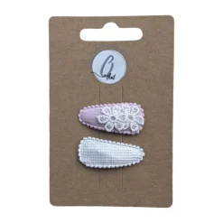 Ootje Kadootje Babyhaarclipjes - 2 Stuks - Pailletten Bloem Roze/Zilver