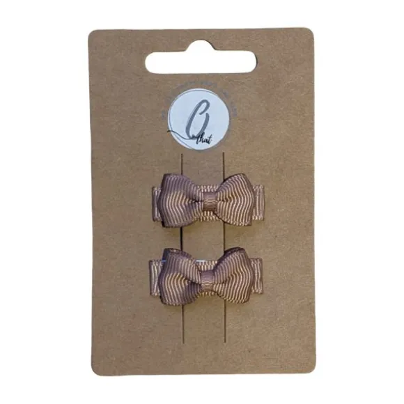 Ootje Kadootje Babyhaarclipjes - 2 Stuks - Taupe