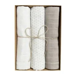 Pine Cone Gift Box Hydrofiele Doeken - 3 Stuks - 120 x 120 cm - Soft Meadow