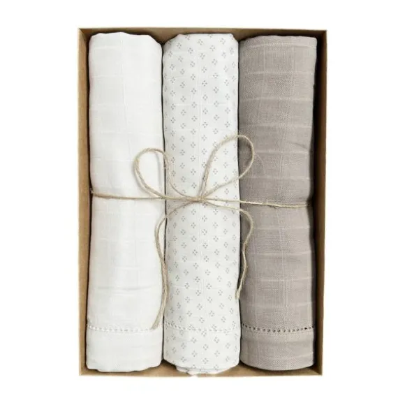 Pine Cone Gift Box Hydrofiele Doeken - 3 Stuks - 120 x 120 cm - Soft Meadow
