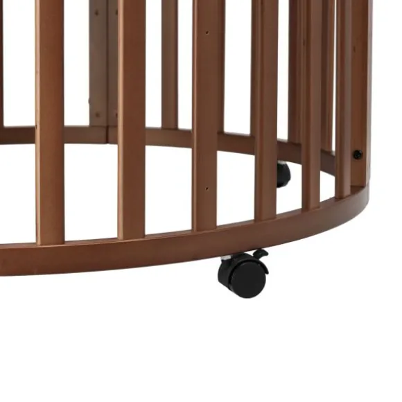 Puck Ronde Box Inclusief Matras - Walnoot