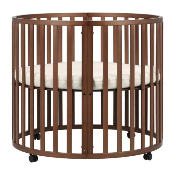 Puck Ronde Box Inclusief Matras - Walnoot