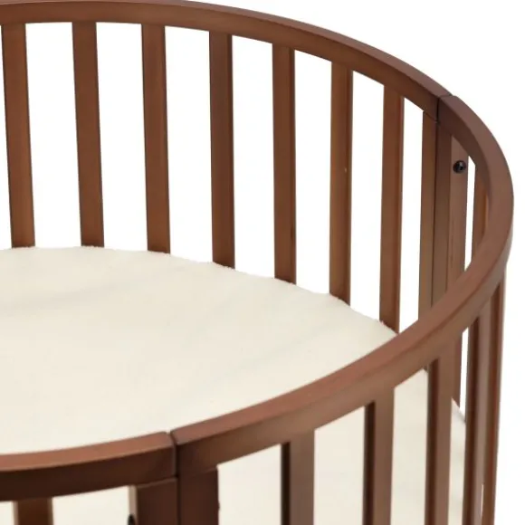 Puck Ronde Box Inclusief Matras - Walnoot