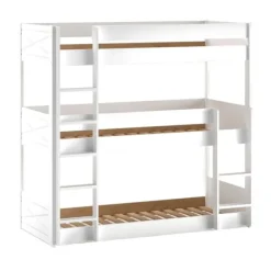 Scott Triple Stapelbed - Wit - 90 x 200 cm