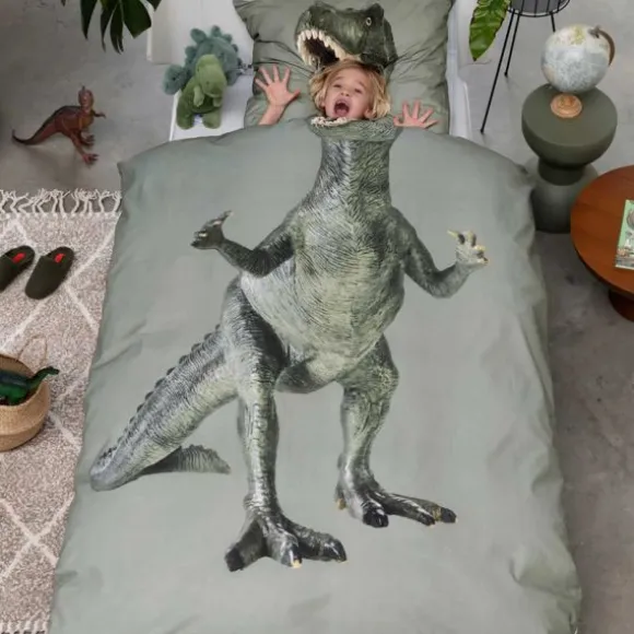 Snurk Dekbedovertrek - Dino Jurassic - 140x200/220 cm - Groen