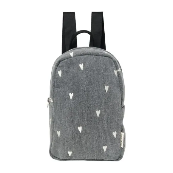Studio Noos Mini Rugzak - Denim Grey Hearts