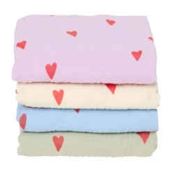 Studio Noos Swaddle - Light blue Hearts - 120x120 cm