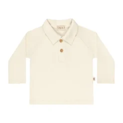 UAUA Polo T-Shirt Lange Mouwen - 3-6 Mnd - Crema