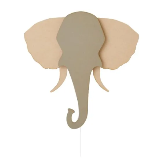 Van Tjalle en Jasper Olifant Muurlamp - Naturel / Grey