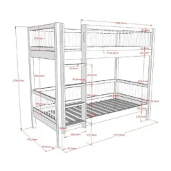 Vipack Forrest Stapelbed - Eik - 90x200 cm