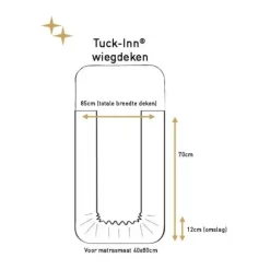 Witlof for kids Waves Tuck-Inn wiegdeken - 40 x 80 cm - Warm Grey